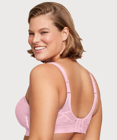 Glamorise No-Sweat Mesh Wirefree Sports Bra - Pink Bras 