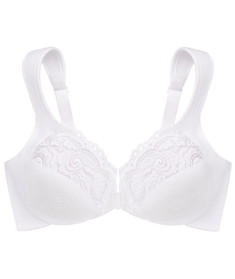 Glamorise WonderWire Front-Closure Bra - White Bras 