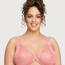 Glamorise WonderWire Front-Closure Stretch Lace Bra - Apricot