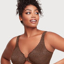 Glamorise WonderWire Front-Closure Stretch Lace Bra - Mocha