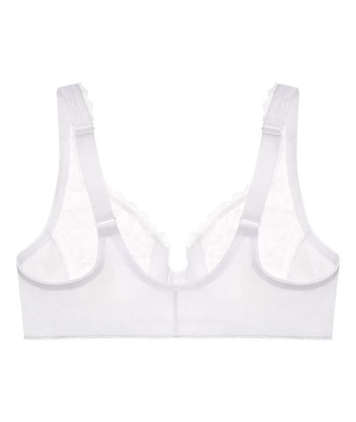 Glamorise WonderWire Front-Closure Stretch Lace Bra - White Bras 