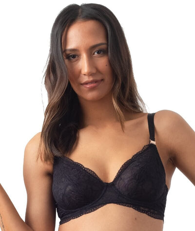 Hotmilk Heroine Plunge Nursing Bra - Black Bras 