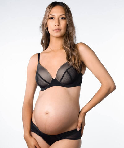 Hotmilk Lunar Eclipse Plunge Contour Nursing Bra - Black Bras 