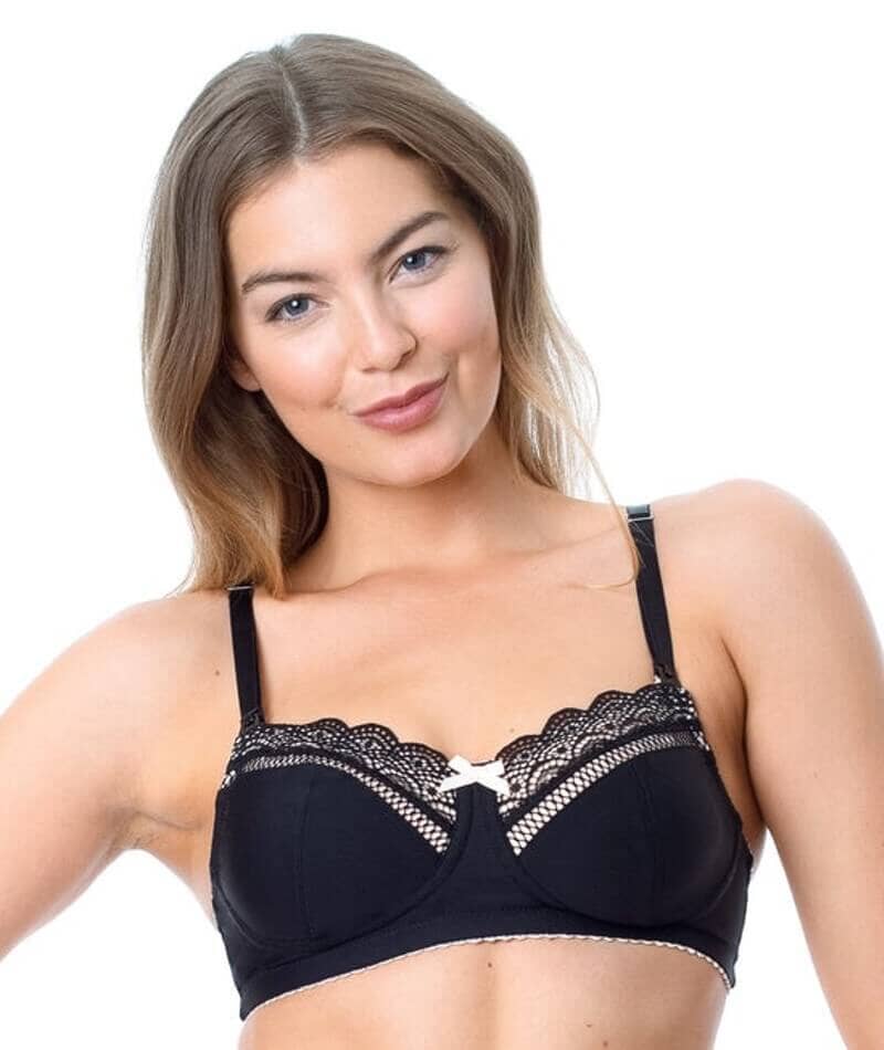 Hot Milk Show Off Maternity Wirefree Nursing Bra - Black Bras 