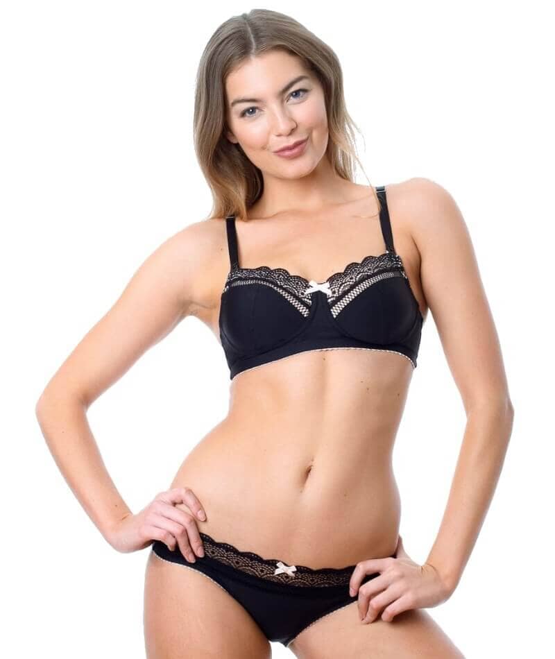 Hot Milk Show Off Maternity Wirefree Nursing Bra - Black Bras 