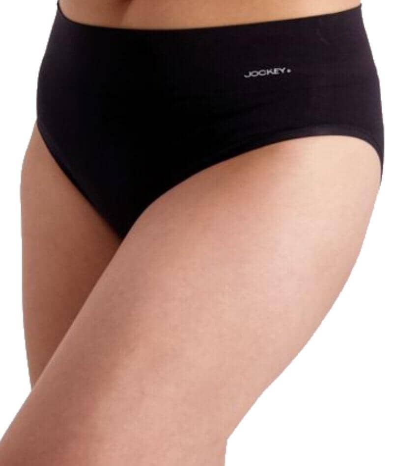 Jockey Skimmies Hi Cut Brief - Black Knickers 