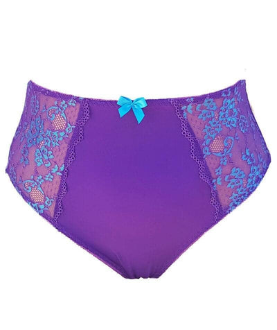 Lady Emprezz Frenchie High Waist Brief - Purple/Aqua Knickers 