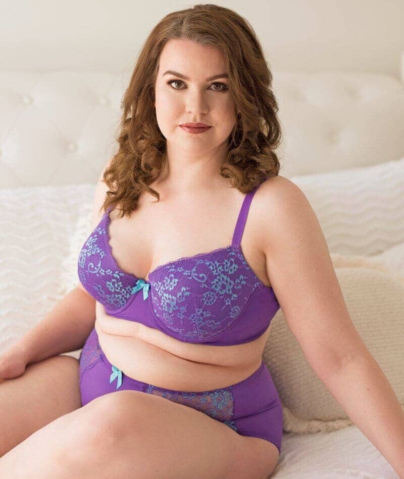 Lady Emprezz Frenchie Padded Shaping Bra - Purple/Aqua Bras 