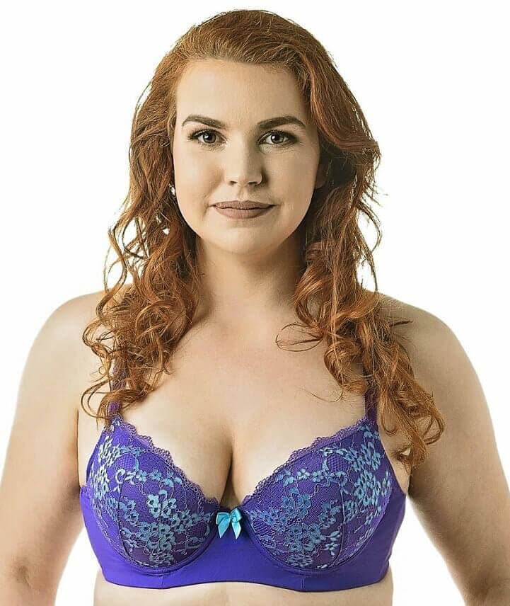 Lady Emprezz Frenchie Padded Shaping Bra - Purple/Aqua Bras 