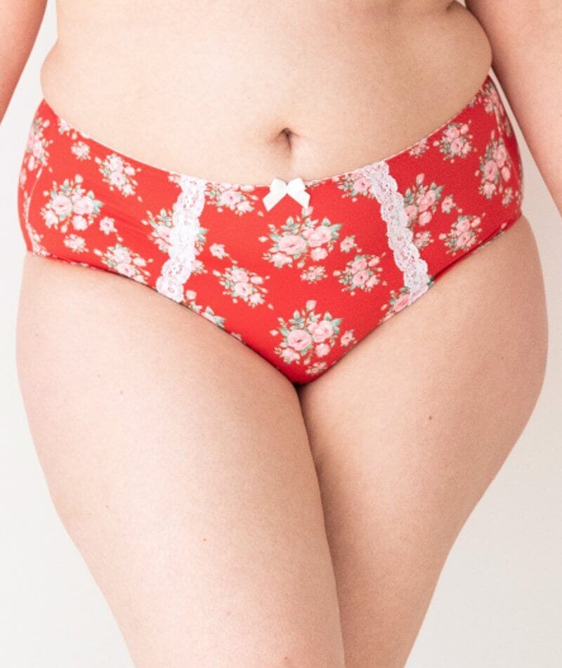 Lady Emprezz Shirley High Rise Brief - Red Vintage Knickers 