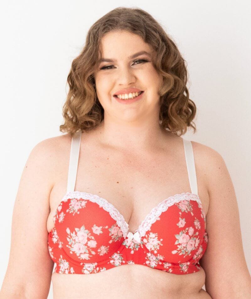 Lady Emprezz Shirley Underwire Contour Bra - Red Vintage Bras 