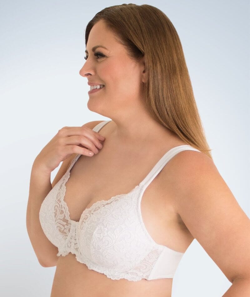Leading Lady Scalloped Lace Underwired Bra - White Bras 