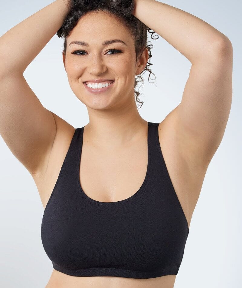 Leading Lady Wirefree Crop Top - Black Bras  