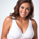 Leading Lady The Meryl Cotton Front Opening Wirefree Leisure Bra - White