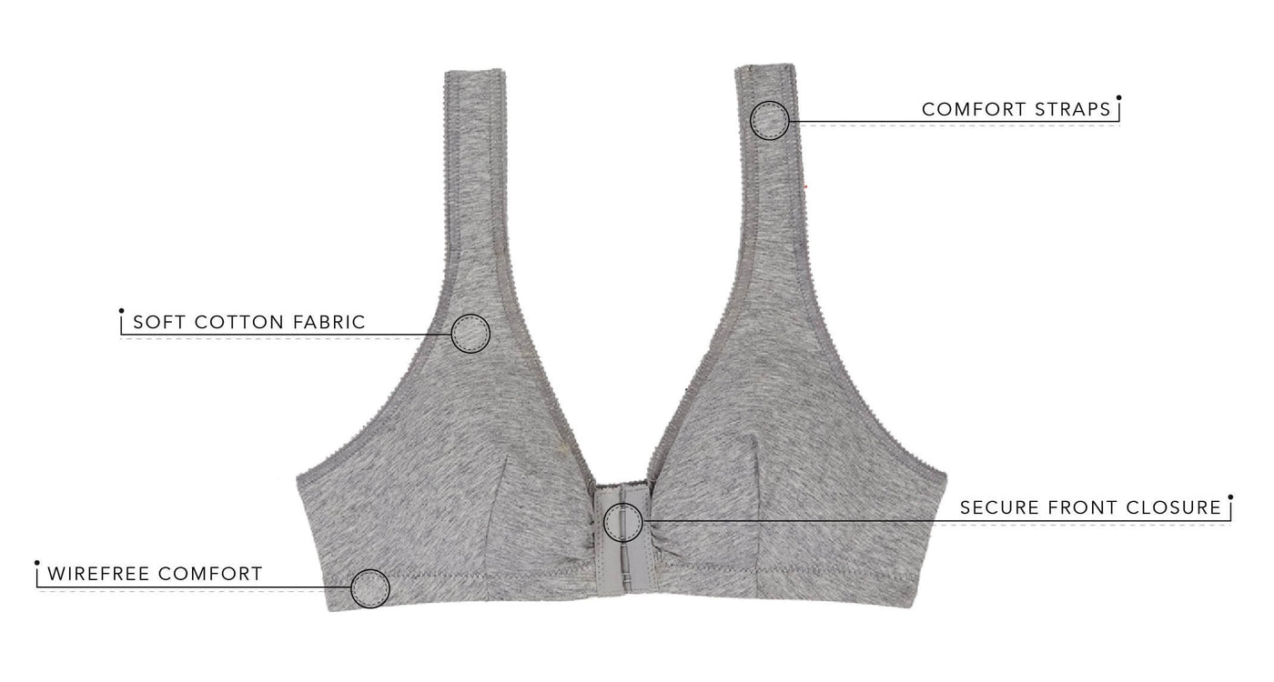 Leading Lady The Meryl Cotton Front Opening Non-Underwired Leisure Bra Bras 