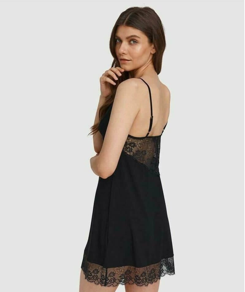 Oh!Zuza Lace Detail Chemise - Black Babydoll / Chemise 