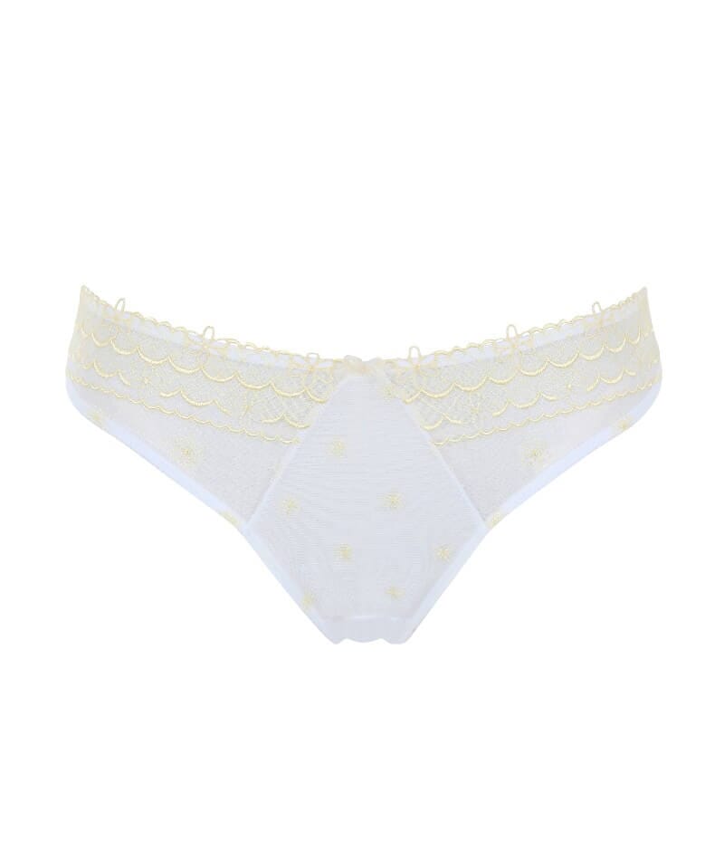 Panache Blossom Brazilian Brief - White / Lemon Knickers 