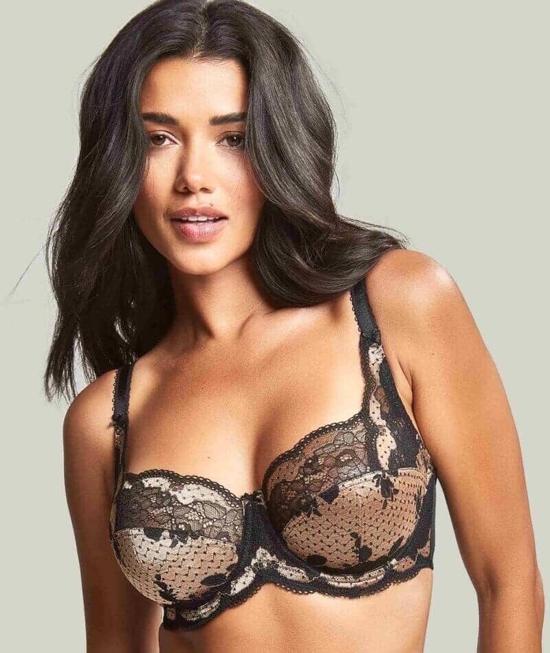 Panache Clara Full Cup Underwired Bra - Black/Vintage Gold Bras 