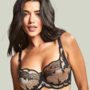 Panache Clara Full Cup Underwired Bra - Black/Vintage Gold