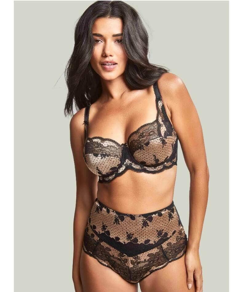 Panache Clara Full Cup Underwired Bra - Black/Vintage Gold Bras 