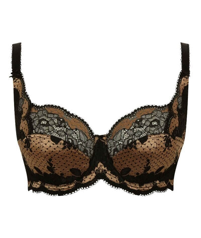 Panache Clara Full Cup Underwired Bra - Black/Vintage Gold Bras 