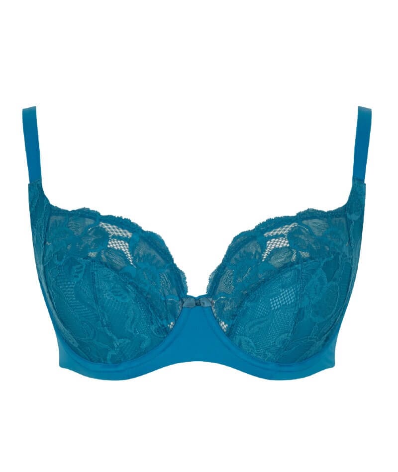 Panache Rocha Low Front Balconnet Bra - Peacock Blue Bras 