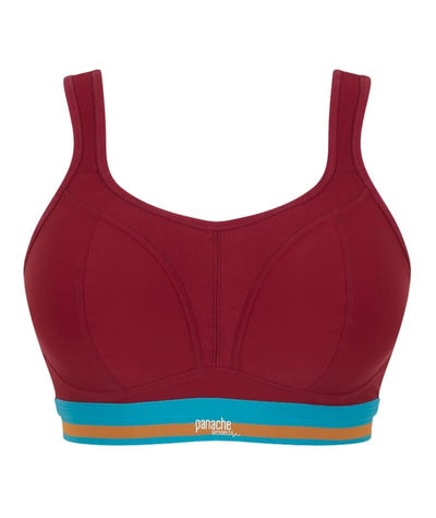 Panache Sport Longline Wire-free Sports Bra - Cranberry Bras 