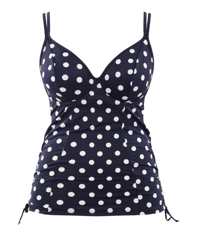 Panache Swimwear Anya Riva Spot Balconnet Wired Tankini - Navy/Vanila Swim 