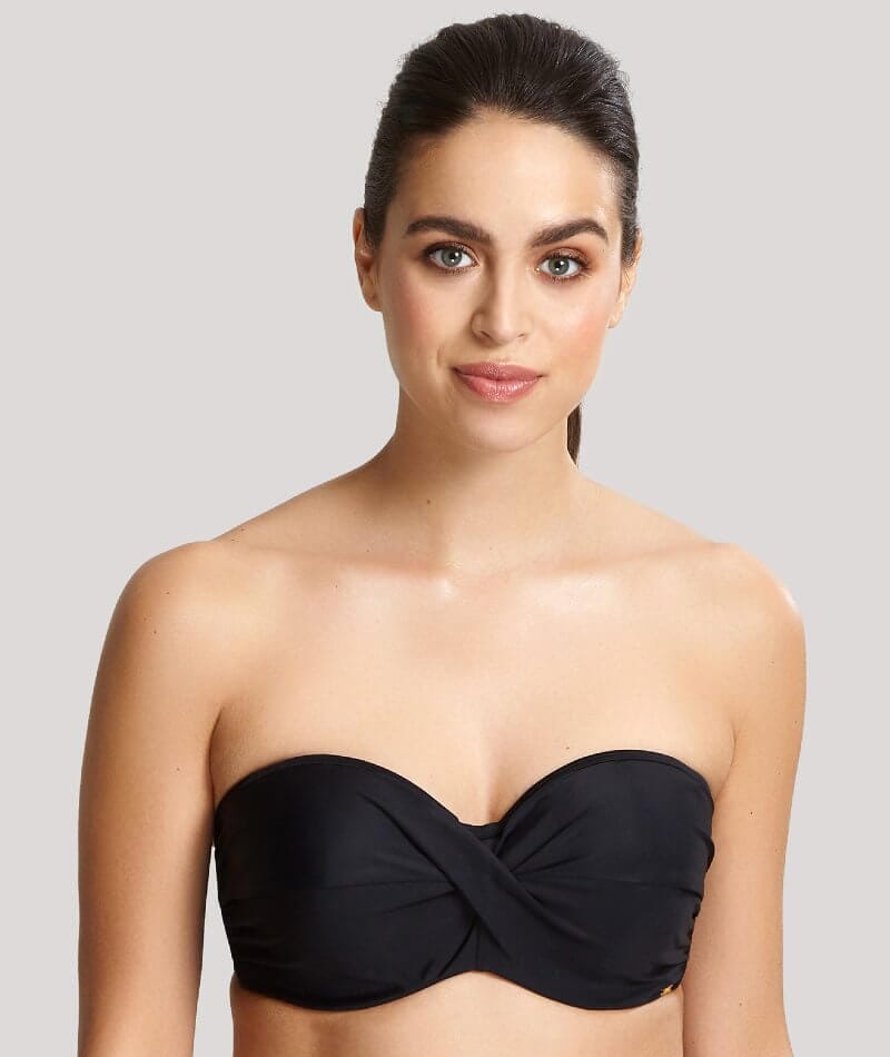 Panache Swimwear Anya Riva Twist Bandeau Underwired Bikini - Black Swim  
