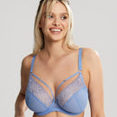 Panache Valentina Luxe Non Padded Underwired Plunge Bra - Denim Blue