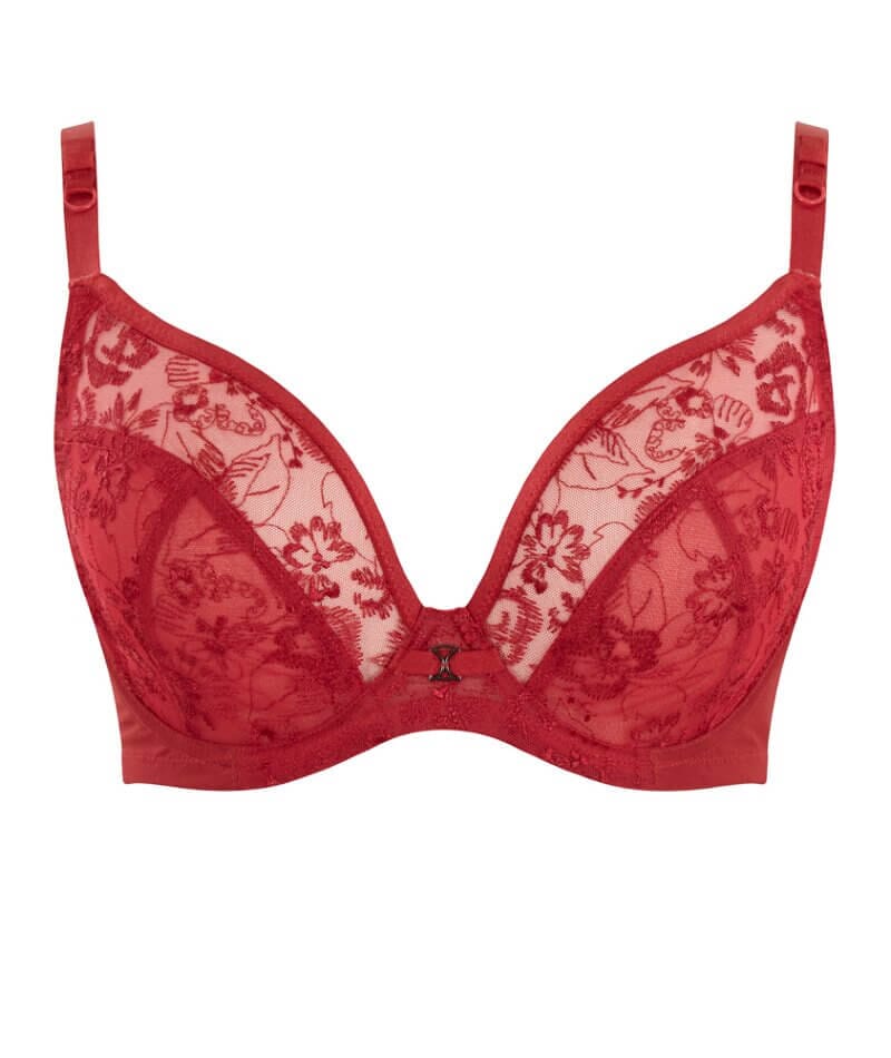 Panache Yasmin Non Padded Underwired Plunge Bra - Ruby Bras 