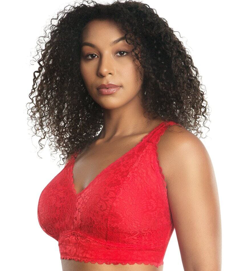 Parfait Adriana Wire-free Full Bust Lace Bralette - Racing Red Bras 