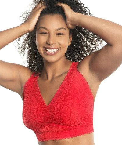 Parfait Adriana Wire-free Full Bust Lace Bralette - Racing Red Bras 