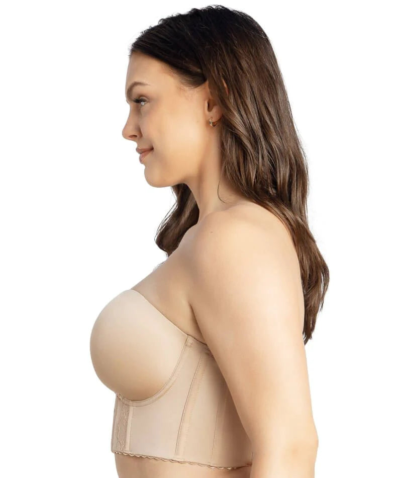 Parfait Elissa Seamless Underwire Padded Longline Strapless Bra - European Nude Bras 