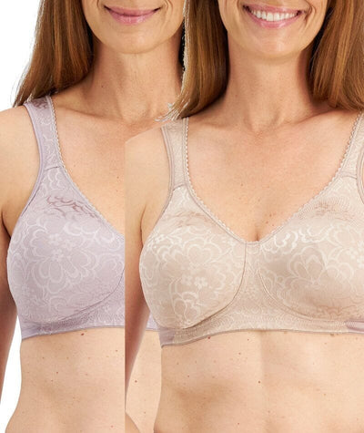 Playtex 18 Hour Ultimate Lift & Support Wire-Free Bra 2-Pack - Nude/Warm Steel Bras 