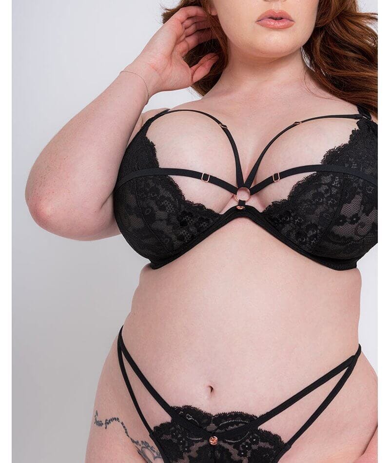 Scantilly Embrace Deep Plunge Bra - Black Bras 