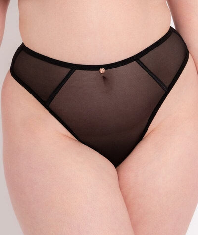 Scantilly Exposed High Waist Thong - Black Knickers 