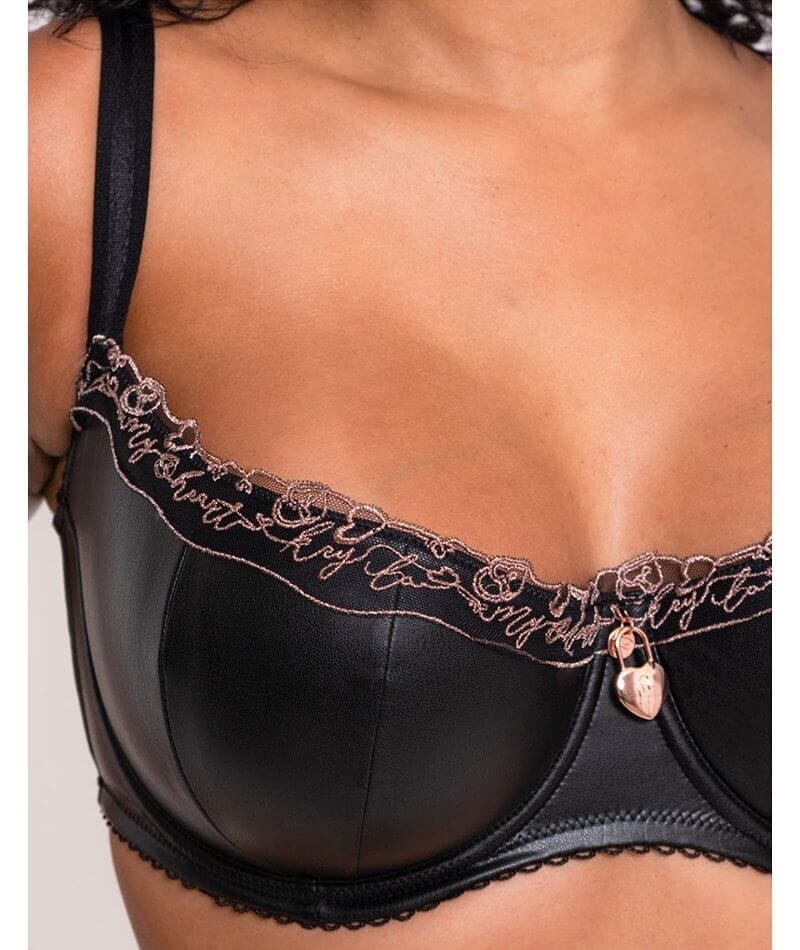 Scantilly Key to My Heart Padded Half Cup Bra - Black Bras 