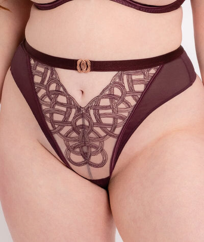 Scantilly Lovers Knot Thong - Fig/Latte Beige Knickers 