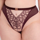 Scantilly Lovers Knot Thong - Fig/Latte Beige