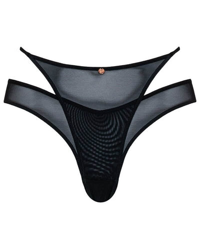 Scantilly Peep Show Brazilian Brief - Black Knickers 