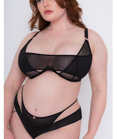 Scantilly Peep Show Deep Plunge - Bra Black Bras 