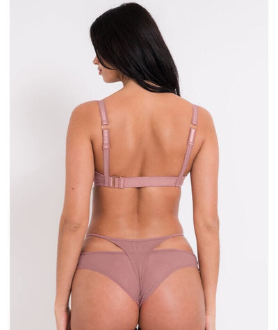Scantilly Peep Show Brazilian Brief - Dusty Rose