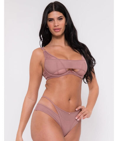 Scantilly Peep Show Brazilian Brief - Dusty Rose