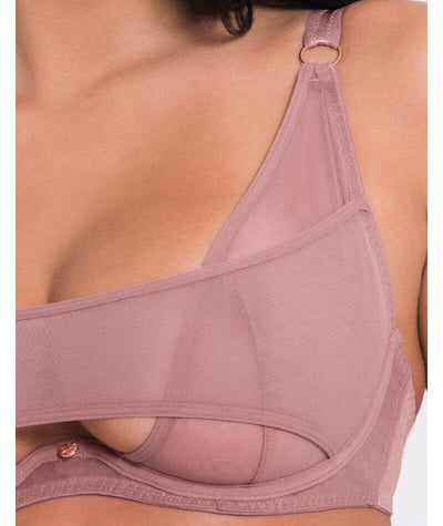 Scantilly Peep Show Deep Plunge Bra - Dusty Rose Bras 