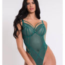 Scantilly Senses Plunge Bodysuit - Verdigris Green
