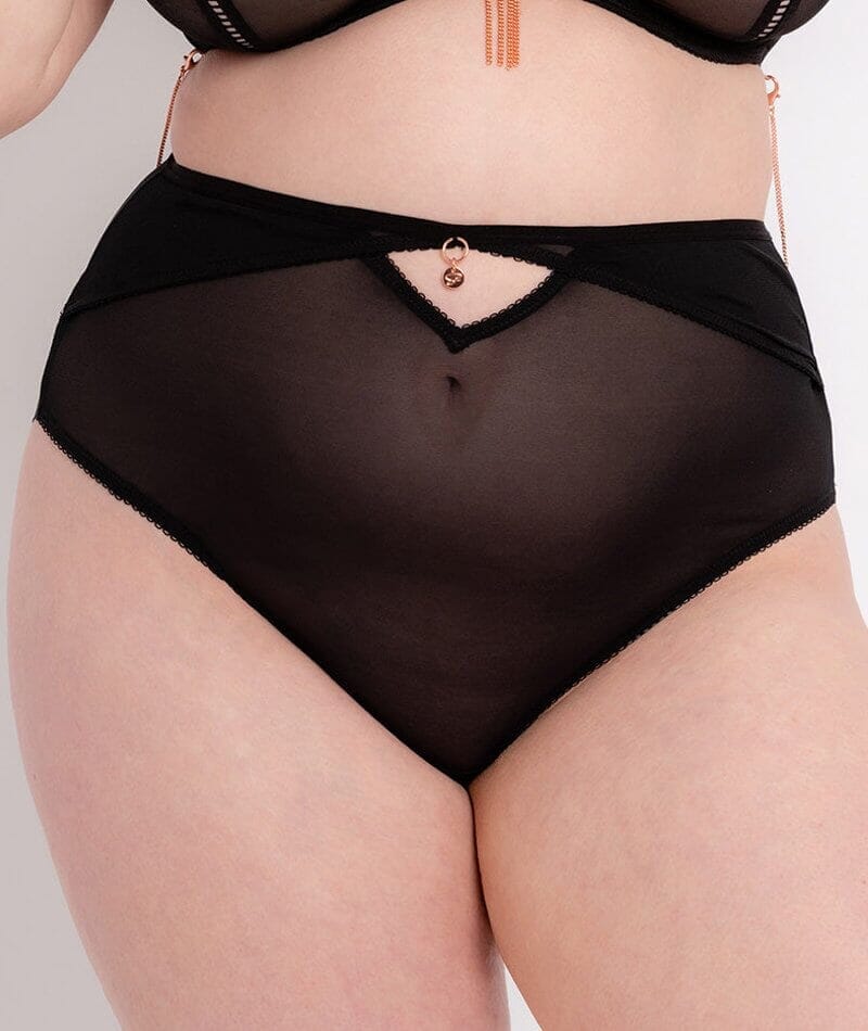 Scantilly Unchained High Waist Brief - Black Knickers  
