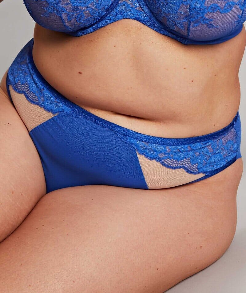 Sculptresse Josephine High Leg Brief - Cobalt / Latte Knickers 