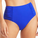 Sea Level Eco Essentials Gathered Side High Waist Bikini Brief - Cobalt