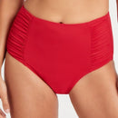 Sea Level Eco Essentials Gathered Side High Waist Bikini Brief - Red